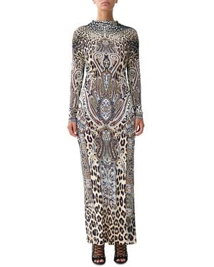 CAMILLA Mixed Print Open Back Dress - Multicolor