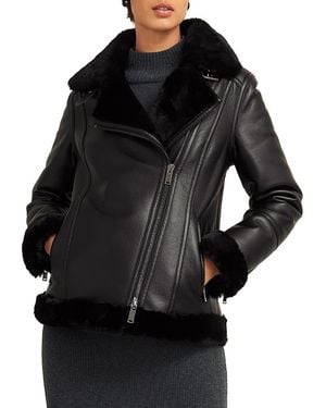 Hobbs Ali Faux Leather Moto Jacket - Black