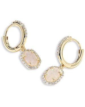 Kendra Scott Daphne Pave & Stone Charm Huggie Hoop Earrings - Metallic