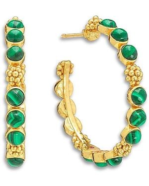 Capucine de Wulf Malachite Berry Gem Medium Hoop Earrings - Blue