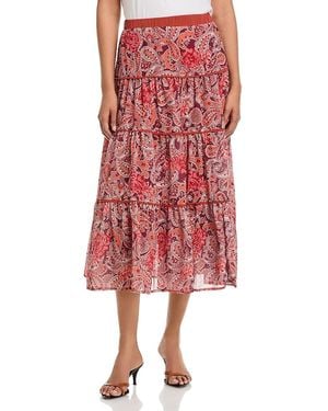 Nancy Yang Paisley Tiered Skirt