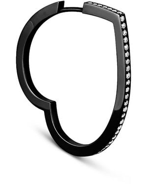Repossi 18K Antifer Diamond Heart Single Hoop Earring, 0.13 Tcw - Black