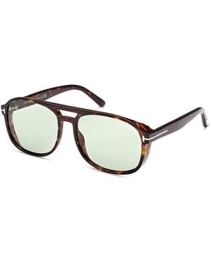Tom Ford Rosco Navigator Sunglasses, 58Mm - Metallic