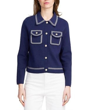 Elle Collection Fine Gauge Western Cardigan - Blue