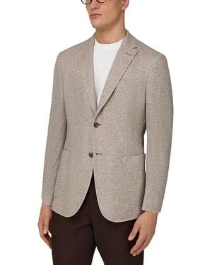 BOGGI Regular Fit Textured Linen Jacket - Gray