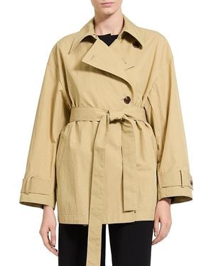 Theory Relaxed Double Breasted Trench Coat - Natural
