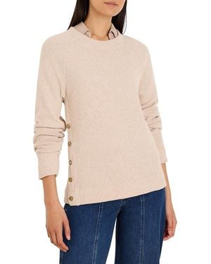 NIC+ZOE Waffle Knit Side Button Top - Blue