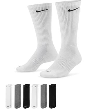 Nike Everyday Plus Cushioned Training Crew Socks, Pack Of 6 - White
