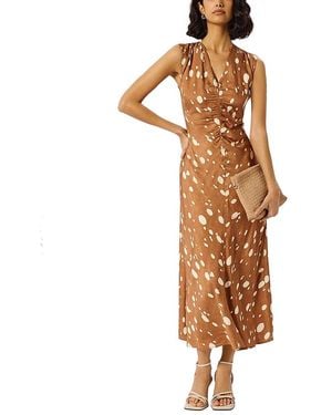 Whistles Deer Spot Viscose Midi Dress - Metallic