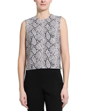 Theory Stretch Wool Printed Shell - Blue