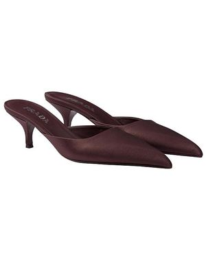 Prada Satin Mules - Brown
