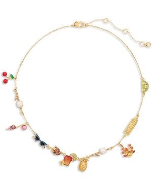 Kate Spade Sweet Treasures Mixed Stone Charm Scatter Necklace, 16-19 - Metallic