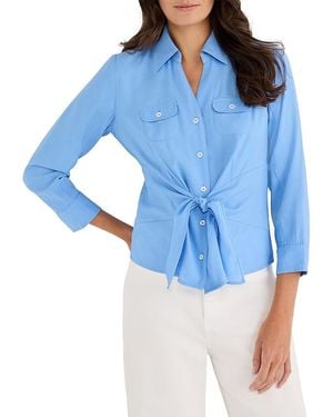 NIC+ZOE Iconic Tie Front Shirt - Blue