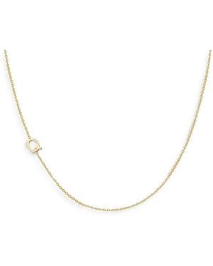 Zoe Lev 14K Asymmetrical Initial Pendant Necklace, 18L - Metallic