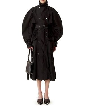 Lanvin Bi-Material Trench Coat - Black