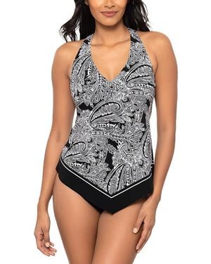Magicsuit Borderline Taylor T Back V Hem Tankini Top - Blue