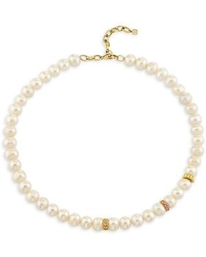 Sydney Evan 14K Sapphire Freshwater Pearl Beaded Necklace, 15 - Natural