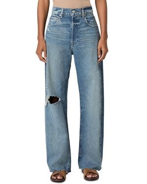 PAIGE Arellia Skimmer High Rise Barrel Jeans - Blue