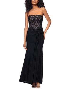 Aqua Lace Corset Gown - Black