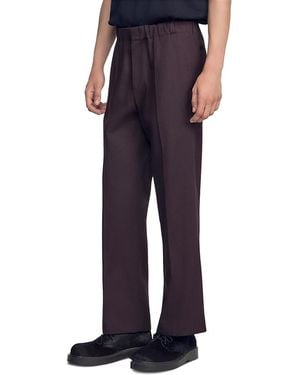 Sandro Elasticized Wide Leg Cotton Pants - Blue