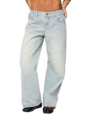 Edikted Petite Ace Relaxed Dark Rinse Wash Jeans - Blue