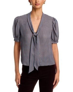 FRAME The Sonnet Silk Blouse - Blue
