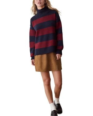 Marine Layer Maggie Cotton Blend Turtleneck Sweater - Red