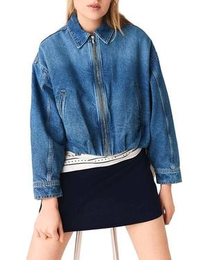 Maje Denim Bomber Jacket - Blue