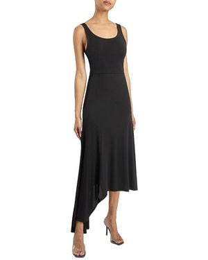 Santorelli Tani Sleeveless Midi Dress With Asymmetric Skirt Panel - Black