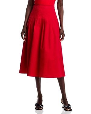 Aqua Panel Midi Skirt - Red