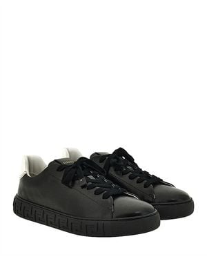 Versace Leather Sneakers - Black