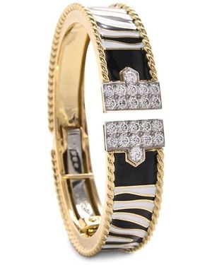 David Webb Diamond Rope Lane Zebra Stripe Cuff Bracelet - Metallic