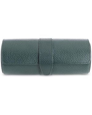 ROYCE New York Suede Lined Travel Watch Roll - Green