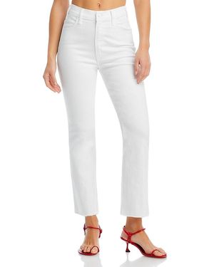 Mother The Lil' Hustler Petites High Rise Ankle Jeans - White