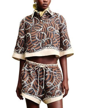 ALÉMAIS Sail Linen Cropped Shirt - White