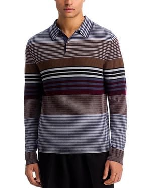 Paul Smith Wool Striped Polo Sweater - Blue
