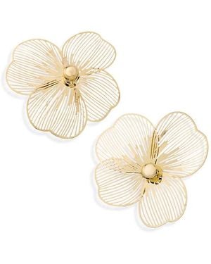 Aqua Flower Earrings - White