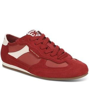 Sam Edelman Camillia Suede Low Top Sneakers - Red