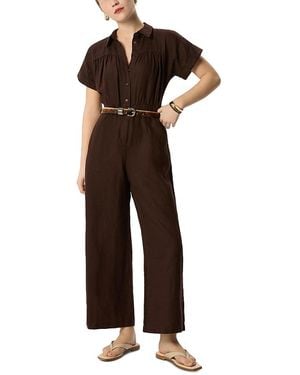 Whistles Utility Linen Jumpsuit - Brown