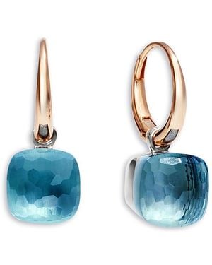 Pomellato 18K Nude Sky Topaz Drop Earrings - Blue
