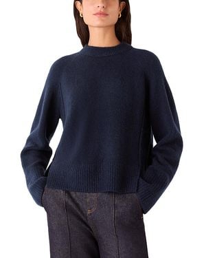Whistles Side Split Knit Top - Blue