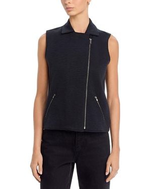 Majestic Filatures Sleeveless Moto Jacket - Blue