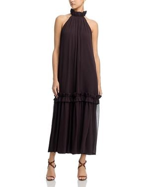 Aqua Halter Maxi Dress - Black