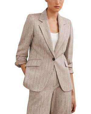 Reiss Isla Texture Jacket - Gray