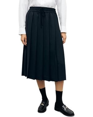 Gerard Darel Tosca Pleated Pull On Midi Skirt - Blue