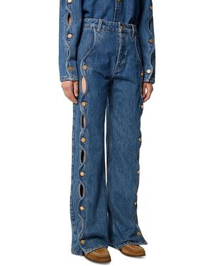 Tresser Peron High Rise Wide Leg Jeans - Blue