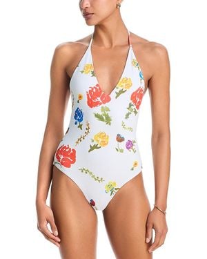 Caroline Constas Vivi Halter One Piece Swimsuit - Blue