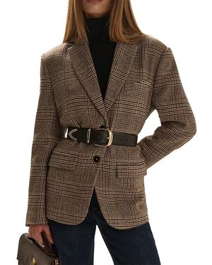 FAVORITE DAUGHTER The Dean Plaid Blazer - Brown