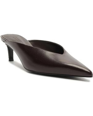 SCHUTZ SHOES Loren Leather Mid Pointed Pumps - Brown