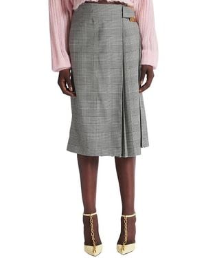Balmain Midi Skirt With Prince Of Wales Check - Gray